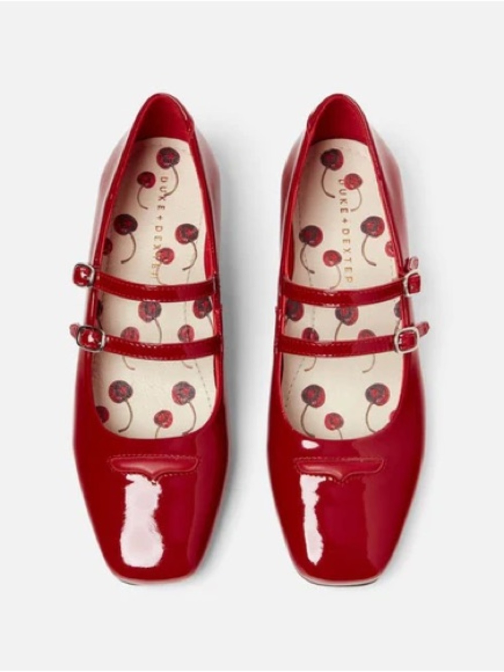 DUKE + DEXTER Ruby Red Patent Leather Mary Janes US 6 / UK 4